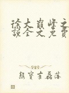 徐大巅峰之路小说全文免费阅读