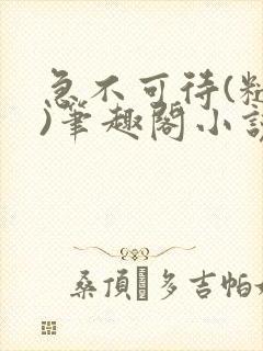 急不可待(糙汉)笔趣阁小说内容封面