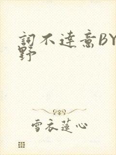 词不达意BY咩野封面