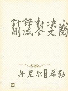 针锋对决小说未删减全文阅读