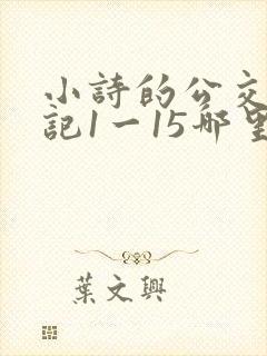 小诗的公交车日记1一15哪里能看