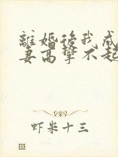 离婚后我成了前妻高攀不起的神封面