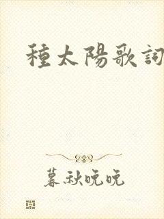 种太阳歌词封面