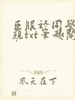 臣服于同学的母亲txt笔趣阁