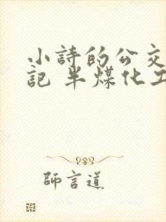 小诗的公交车日记 半煤化工封面