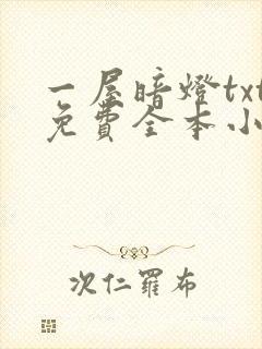 一屋暗灯txt免费全本小说电子书封面