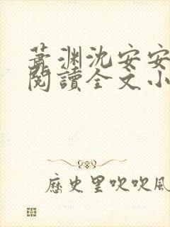 萧渊沈安安免费阅读全文小说