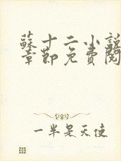 苏十二小说最新章节免费阅读