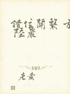 错位关系 方糖 陆岩封面