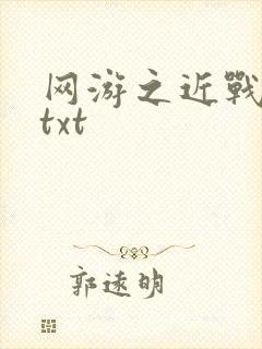 网游之近战法师txt封面