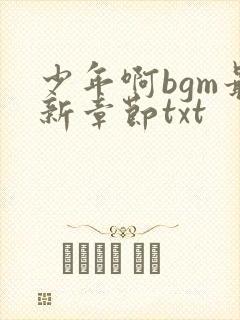 少年啊bgm最新章节txt