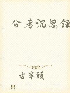 公考沉思录