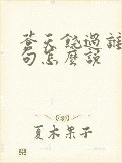 苍天饶过谁上一句怎么说