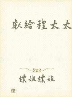 献给程太太封面