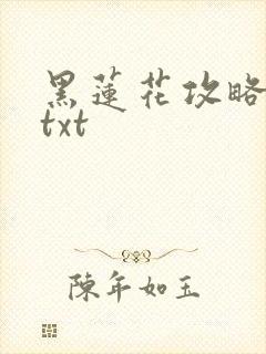 黑莲花攻略手册txt