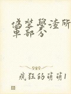 伪装学渣所有开车部分封面