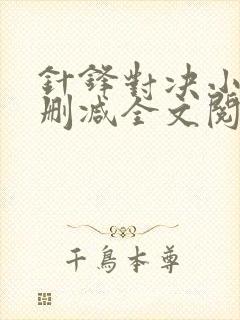 针锋对决小说未删减全文阅读