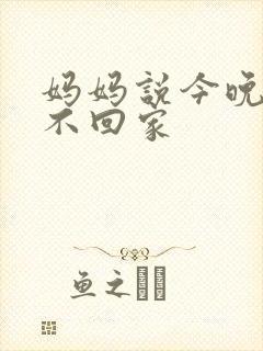 妈妈说今晚爸爸不回家封面