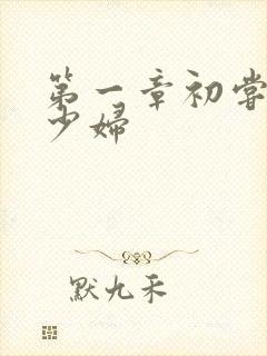 第一章初尝极品少妇