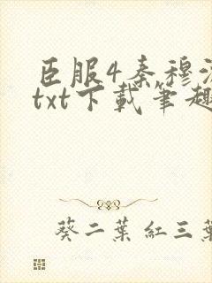 臣服4秦穆沈流txt下载笔趣阁