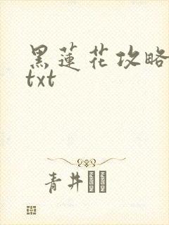 黑莲花攻略手册txt