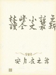 林峰小说免费阅读全文最新章节