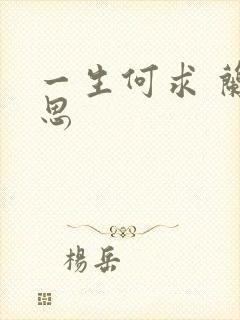 一生何求 兰思思封面