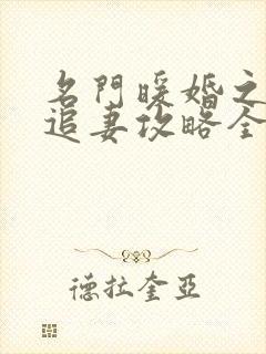 名门暖婚之权爷追妻攻略全文免费阅读