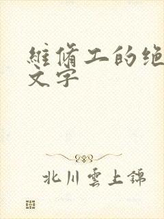 维修工的绝遇中文字封面