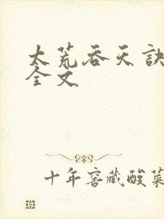 太荒吞天诀最新全文封面