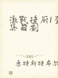 激战后厨1至5集日剧