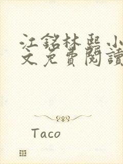 江铭林熙小说全文免费阅读封面