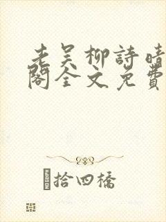 老吴柳诗晴笔趣阁全文免费阅读