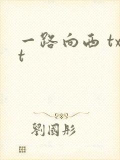 一路向西 txt封面