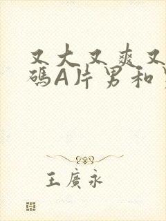 又大又爽又黄无码A片男和男封面