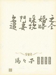 名门暖婚之权爷追妻攻略全文免费阅读