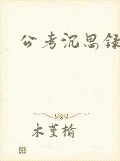 公考沉思录