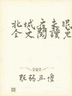 北城夜未眠小说全文阅读免费封面