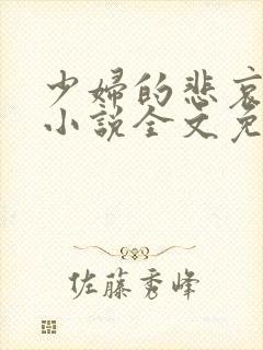 少妇的悲哀榆木小说全文免费阅读笔趣阁下载