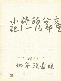 小诗的公交车日记1一15哪里能看