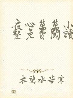 夜心万万小说完整免费阅读全文