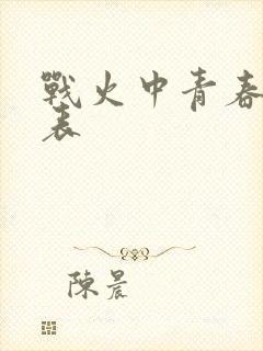 战火中青春演员表封面