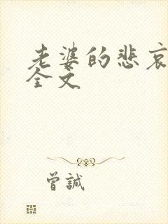 老婆的悲哀小说全文封面