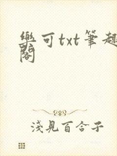 乐可txt笔趣阁