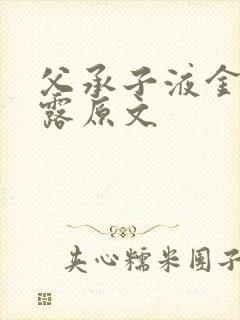 父承子液金银花露原文封面