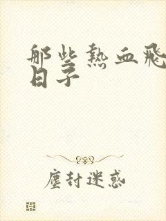 那些热血飞扬的日子封面