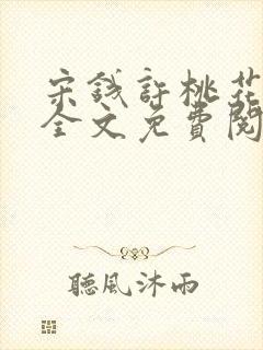 宋钱许桃花小说全文免费阅读