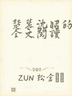 楚慕沈昭的小说全文阅读封面