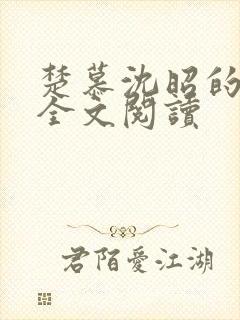 楚慕沈昭的小说全文阅读封面