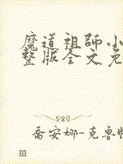 魔道祖师小说完整版全文免费阅读下载